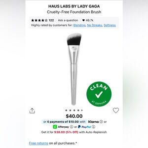 Haus Labs Cruelty-Free Foundation Brush  NEW IN BOX